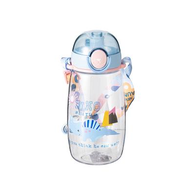 China Cute Viable Kids Cartoon Plastic With Straw Elementary Summer Tritan Water Bottle For Kids for sale