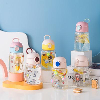 China 450ML Wholesale Cute Portable Viable BPA Free Available With Sticker Bear Kid Squishy Water Bottle For Kids School for sale