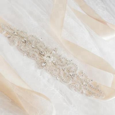 China Pretty Bridal Rhinestone Flatback Waist Belt for for sale