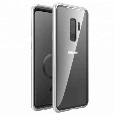 China Magnetic Magnetic Adsorption Glass Case For Samsung Galaxy S9 Tempered Glass Back Cover Metal Bumpers For Samsung S9 Plus for sale