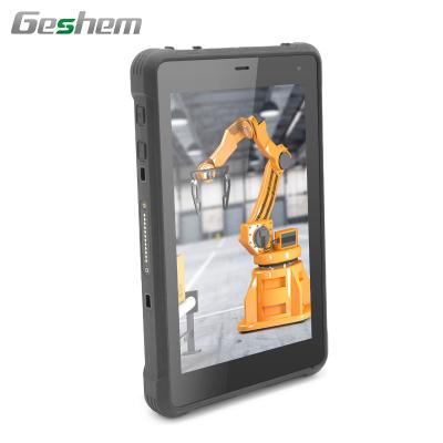 China Geshem Waterproof 8 Inch Android 2D Barcode Scanner 4G LTE Industrial Rugged Tablet for sale