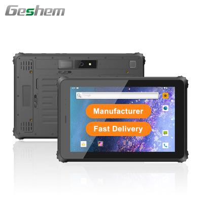 China Waterproof Geshem 10 Inch Android Fingerprint Module 4G LTE Industrial Rugged Tablet for sale