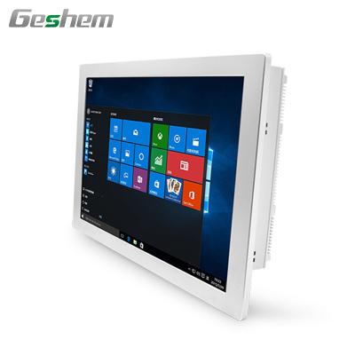 China Aluminum alloy 21 inch five-wire resistive touch screen panel industrial fanless design PC with optional 4G LTE and wide voltage for sale