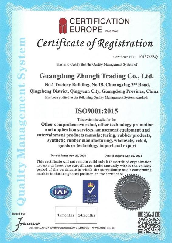 ISO9001 - Shenzhen Zhongli Global Trade Co., Ltd.