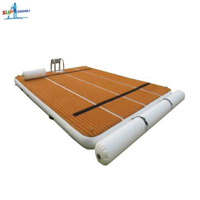 China Outdoor Point Water Teak Floating Pontoon Jet Ski Dock Inflatable Swimming Deck Island à venda