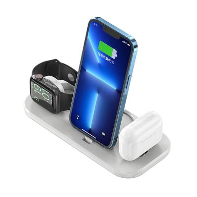 China Smart Watch 15w Quickly Folding Foldable 3 in 1 Wireless Charger Station Stand Desktop Protection for Phone Smartwatch for sale