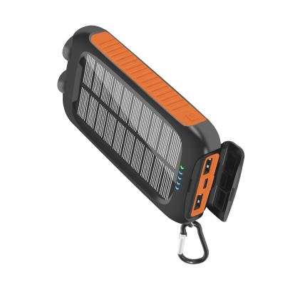 China Dual USB 20000mAh Solar Power Bank IP64 Waterproof Mobile Phone Charger Dual Solar Panel Charging With LED Light Power Bank 20000mah for sale