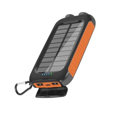 China 20000mAh Cell Phone Solar Panel Charging Portable Ultra Thin Mobile Power Bank Solar Charger with Dual USB Type C Input and Output for sale