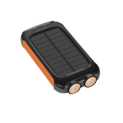 China Solar Power 20000mAh Solar Power Light High Capacity 2022 Solar Panel Charging Hot Portable Waterproof Strong Outdoor Camping Bank for sale