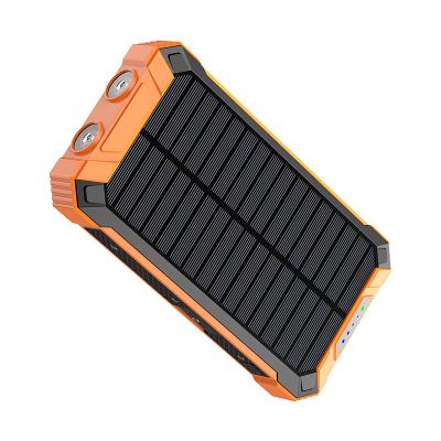 China Dual Usb 20000mah Powerbank Solar Wireless Phone Charger Solar Panel Charging Radio Solar Power Bank Outdoor Waterproof Solar Phone Charger for sale