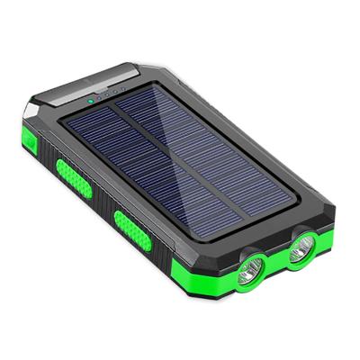 China Support 2021 Fast Charging New Portable Powerbank Usb Solar Power Bank Dual Waterproof 20000 Mah Solar Power Station Solar Mobile Phone Charger for sale