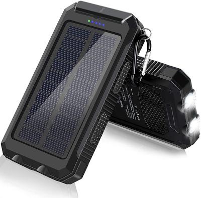 China Fast Charging Support Improved Dual Usb Solar Powerbanks Cargador 20000 Mah Solar Power Bank Outdoor Waterproof Portable Solar Phone Charger for sale