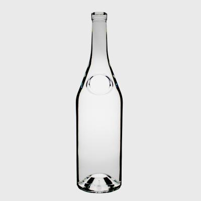 China Top Clear Empty Wine Bottle RSG Bottle Custom Round Tequila Brandy XO Empty Liquor Shell Extra White Alcohol Drinks 1L Glass Bottle for sale