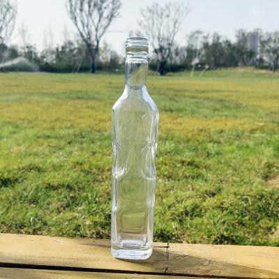 China Base RSG Slim Glass Bottle Customized Empty Spirit Vodka Luxury Slim Low Bottle With Cork Synthetic Liquor Wine Bottles 300ml Glass Bottle for sale