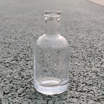 China Hot Sale 150ml Shandong RSG Glass Bottles Empty Liquor Bottles Luxury Pouch 100ml Mini Spirit Alcohol Vodka Bottle Lovely Small Container With Cork for sale