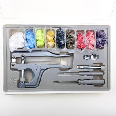 China 9 Washable Colors, 100 Sets Plastic Snap Fastener Button Set With Tool Organizer for sale