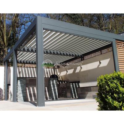 China Easily Assembled Waterproof Gazebo Arches Arbors Pergolas 4X3 Aluminum Pergola Louvre With Metal Pergola Roof System for sale