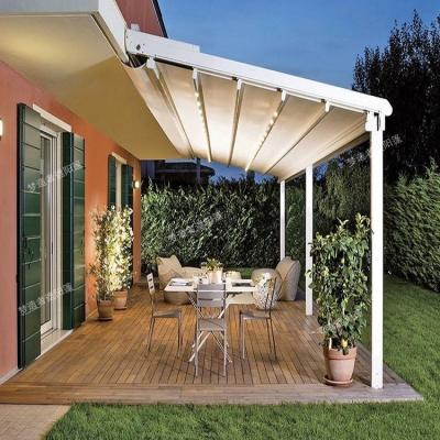 China LED Light Strips / Retractable Waterproof PVC System Pergola Retractable Aluminum Pergola Roof Gazebo for sale