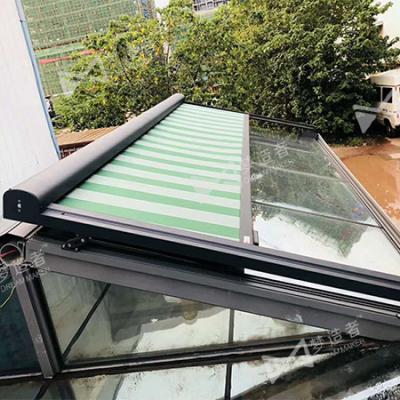 China Sun Shading Sunroom Aluminum Retractable Design Motorized Remote Control Metal Glass Roof Conservative Commercial Tent for sale