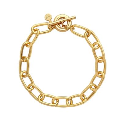 China DUYIZHAO Fashion TREND Bangle Plated Rose Gold Clasp Cuban Link Women's Bracelet Diamond Hand Jewelry OT for sale