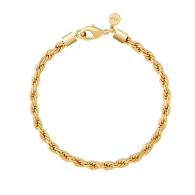 China Trendy Sensitive Stylish Jewelry Minimalist Thin Twisted Rope Bangle Bracelets Bangles Women and Man for sale