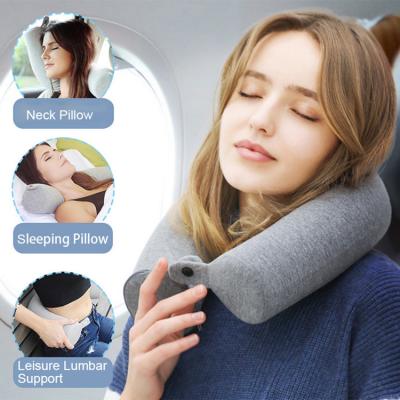 China Comfortable Adjustable Bendable Anti-Apnea Roll Twist Travel Memory Foam J Travel Pillow For Chin Lumbar Neck And Leg Support for sale