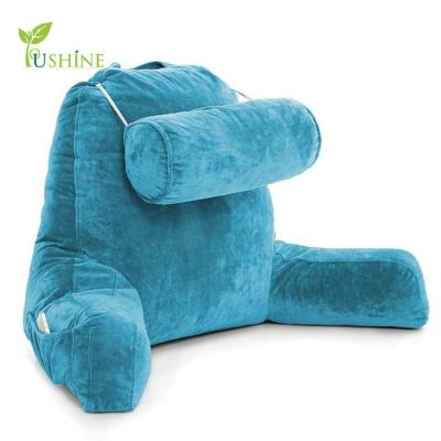 China Anti-Apnea Good Quality Velvet Memory Foam Back Support Cushion Comfortable Cover Shredded Reading Pillow With Neck Support for sale