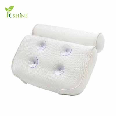 China Sustainable Wholesale 3D Mesh Waterproof Non Slip Back Cushion Memory Foam Bath Pillow For Tub for sale