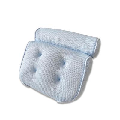 China Wholesale Luxury Home Comfort Slip Waterproof ECO Air 3D Mesh Blue Spa Bath Pillow Non Viable With Suction Cups for sale