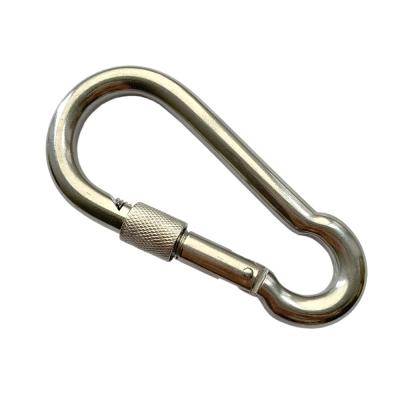 China Stainless Steel Carabiner Spring Hook Snap Bag Accessories Climbing Raising Hanging Hook for sale