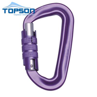 China Lifting Pads Spring Snap Hook Aluminum Carabiner Hook With Twist Lock for sale