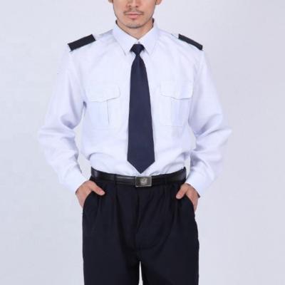 China Breathable Custom Design Safety Equipment Blue And White Long Sleeves Shirts Property Guard Uniform Work Clothes Suit for sale