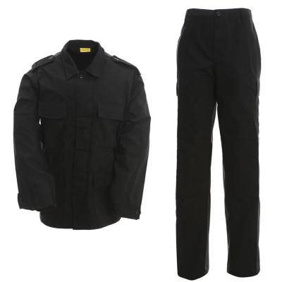 China Breathable Wholesale Security Guard Uniforms Unisex Black Uniform Accessories Design for sale