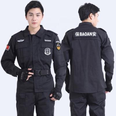 China Breathable Custom Professional Security Guard Logo Pant Work Uniforms Short Sleeve For Women Man Autumn Uniforms Black for sale