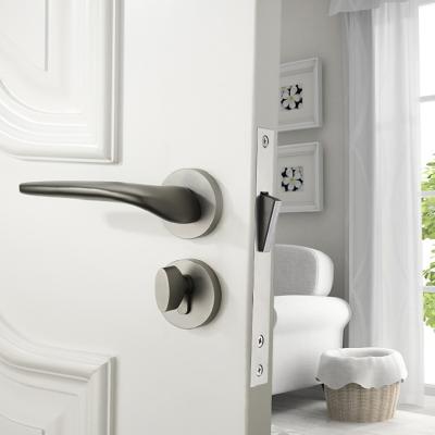 China Modern Design Antique Furniture Fittings Zinc Alloy Lever Door Handle Lock Set for sale