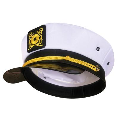 China White Adult Navy Navy Admiral Embroidered Captain's Caps Cosplay Hat Custom Picture Sailor Ship Yacht Yacht for sale