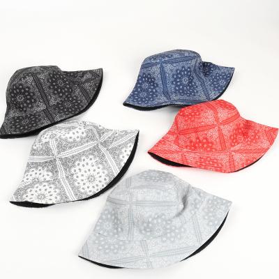 China Fashion Designer Reversible Custom Logo Printed and Embroidered Cotton Fisherman Bucket Hats Bulk Bucket Hat for sale