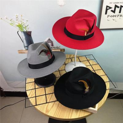 China Wholesale Fedora Hats Accessories Band Character Feather Wide Brim Women And Men Top Hats With Bow Knot Decoration Bands for sale