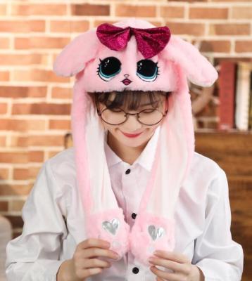 China COMMON Animal Toys Bunny Hat Rattle Teether with Compressor and Mobile Ears Babies Hat Babies Plush Cute Animal Rabbit Hat Kids for sale