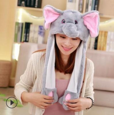 China JOINT Girls Cute Animal Plush Rabbit Hat Children With Compressor And Mobile Ears Hat Babies Cute Plush Animal Rabbit for sale