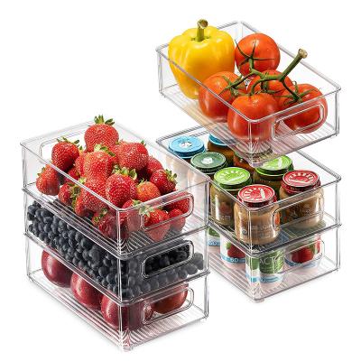 China Clear Plastic Freshness Preservation Fridge Food Organizer Food Storage Organizer Bin for sale