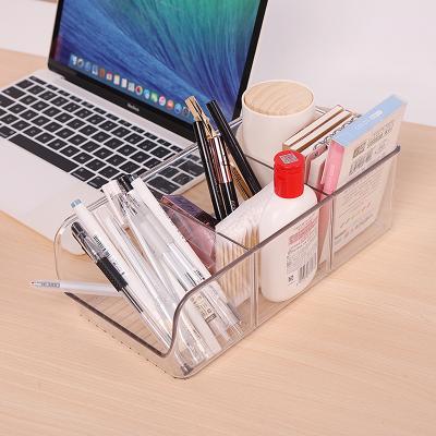 China Sustainable High Capacity Merchandise Box Lamination Transparent Office Plastic Container Storage Trash Bin for sale