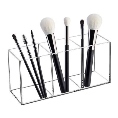 China 3 Compartment Eyeliner Eyebrow Pencil Brush Viable Plastic Cosmetic Organizer for sale