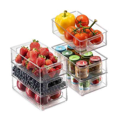 China Freshness Keeping Home Kitchen Fridge Box Clear Plastic Organizer for sale