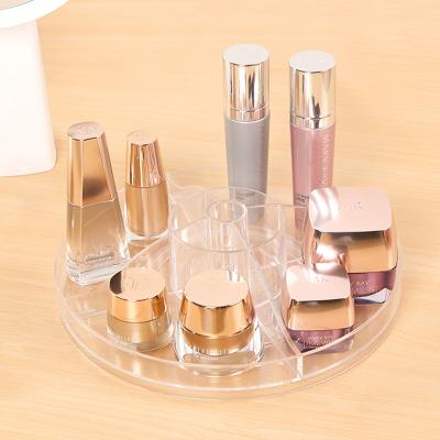 China Sustainable New Design Clear Plastic Round Organizer For Cosmetics for sale