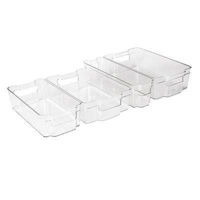 China Transparent Freshness Keeping Pull Out Keeping Fridge Organizer Plastic Container Storage Box for sale