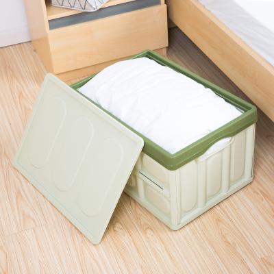 China Large Capacity Sustainable Collapsible Collapsible Folding House Clothes Toy Plastic Organizer Storage Box With Handle for sale