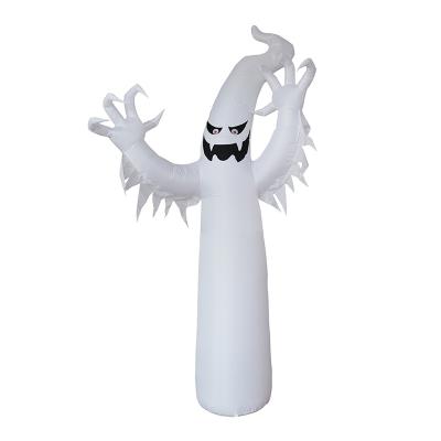 China Festival Stuff 360cm Inflatable Halloween White Ghost With Explosion Element LED Inflatables For Outdoor Halloween Yard Garden Lawn Decoration for sale