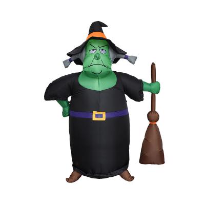 China Festival Stuff 210cm Halloween Inflatable Witch With Element LED Explosion Inflatables For Outdoor Halloween Yard Garden Lawn Decoration for sale