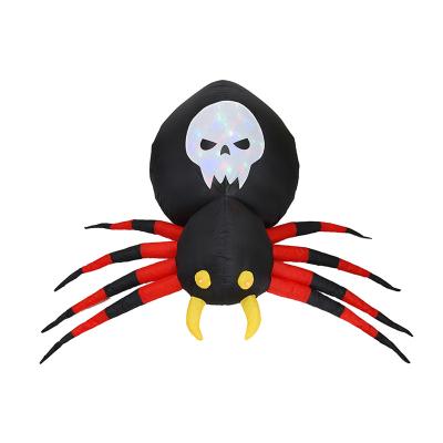 China Festival Stuff 150cm Halloween Inflatable Spider With Explosion Element LED Inflatables For Outdoor Halloween Yard Garden Lawn Decoration for sale